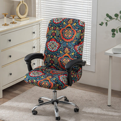 Stretch Printed Office Chair Cover | Universal Spandex Desk Chair Slipcover with Zipper | Removable Washable Anti-Dust Chair Protector, Multiple Colors