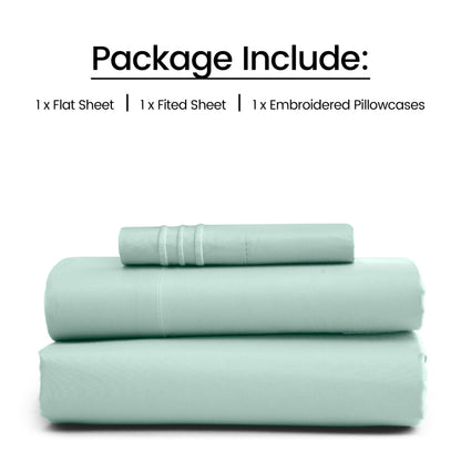 1800 Series Bed Sheets Set 4 Pieces – Brushed Microfiber Deep Pocket Sheet Set with Pillowcases, Cooling & Breathable Bedding for All Seasons, Fade Resistant, Fits Mattresses Up to 16 Inches