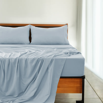 Soft Microfiber Bed Sheet Set 4-Piece 1800 Series 16 Inch Deep Pocket Hotel Luxury Cooling Sheets with Embroidered Pillowcases, Fade & Shrink Resistant, Twin to Cal King, 20 Colors