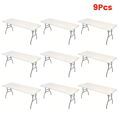 Stretchable Table Covers 6Ft Elastic Spandex Tablecloth Rectangle Washable Polyester Protector for Parties Picnics Weddings Camping Indoor Outdoor