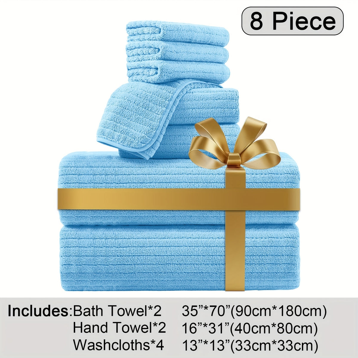 Oversized Bath Towel Set Microfiber XL – Super Absorbent Quick Dry Extra Large Bath Sheets for Family & Hotel, Soft Plush Shower Towels, 4-Piece & 8-Piece Sets, Multiple Colors & Patterns
