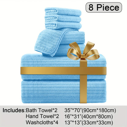 Oversized Bath Towel Set Microfiber XL – Super Absorbent Quick Dry Extra Large Bath Sheets for Family & Hotel, Soft Plush Shower Towels, 4-Piece & 8-Piece Sets, Multiple Colors & Patterns