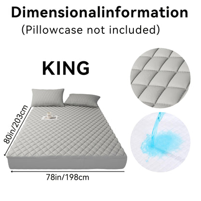 Waterproof Mattress Protector with Side Storage Pocket, Diamond Quilted Deep Pocket Mattress Cover – Breathable Cooling Mattress Pad, Soft Noiseless Bed Protector for Twin Full Queen King, Multiple Colors