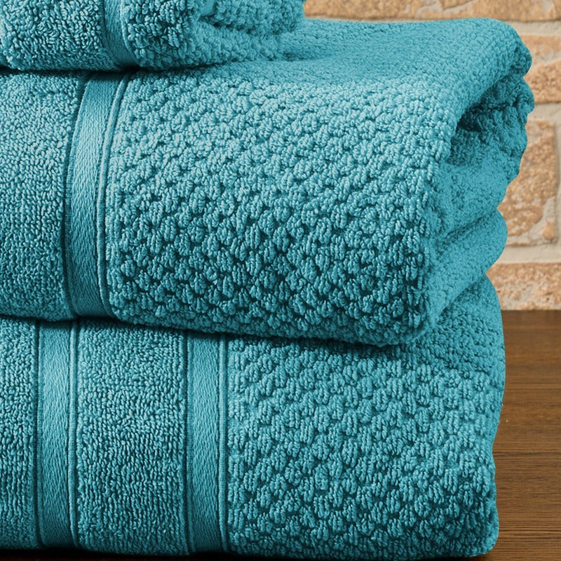 Egyptian Cotton Towel Set 6 Piece – 650 GSM Luxury Bath Towels with Zero Twist Loops, Ultra Soft & Highly Absorbent, Includes 2 Bath Towels, 2 Hand Towels & 2 Washcloths for Bathroom Spa Experience
