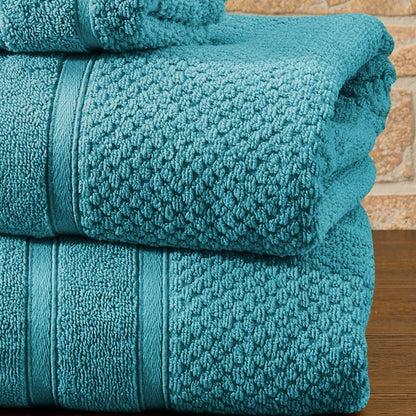 Egyptian Cotton Towel Set 6 Piece – 650 GSM Luxury Bath Towels with Zero Twist Loops, Ultra Soft & Highly Absorbent, Includes 2 Bath Towels, 2 Hand Towels & 2 Washcloths for Bathroom Spa Experience