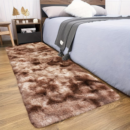 Fluffy Area Rug Non-Slip Soft Plush Carpet for Living Room Bedroom Kitchen Bathroom – Modern Home Decor Floor Mat Easy to Clean – Multiple Sizes & Colors Coffee Gray Black