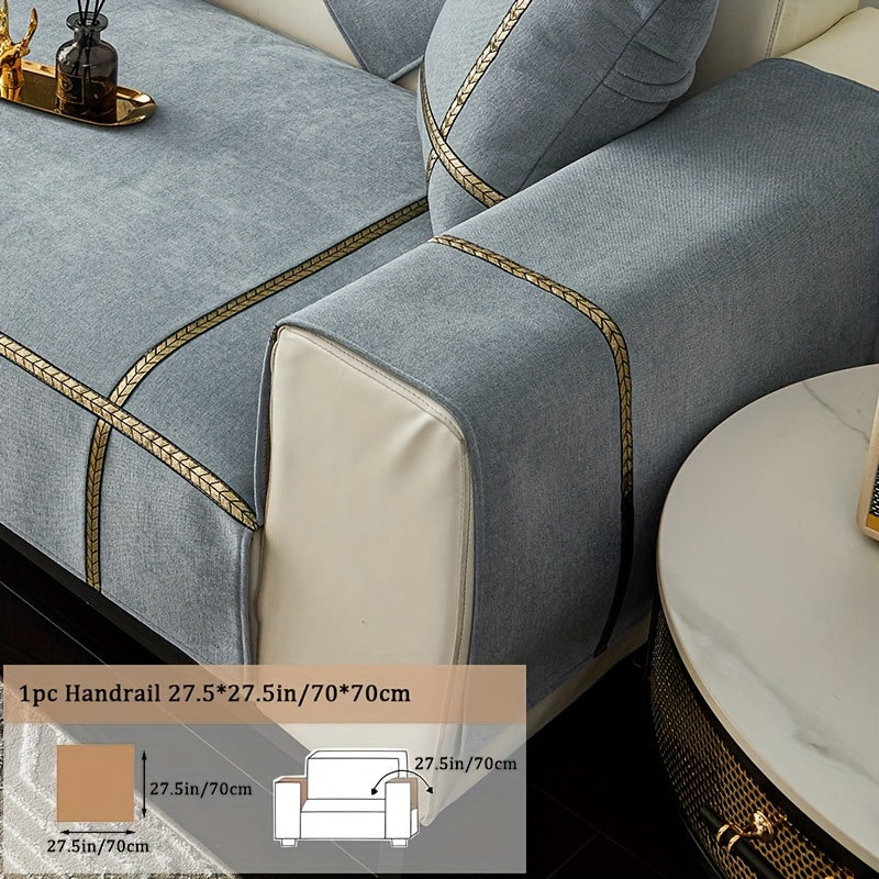 Chenille Sofa Cover Pet-Friendly All-Season Slipcover Furniture Protector for Living Room Bedroom Office - Fits Single 2 3 4 Seater Sofa - Blue-Green Deep Gray Off White Light Gray