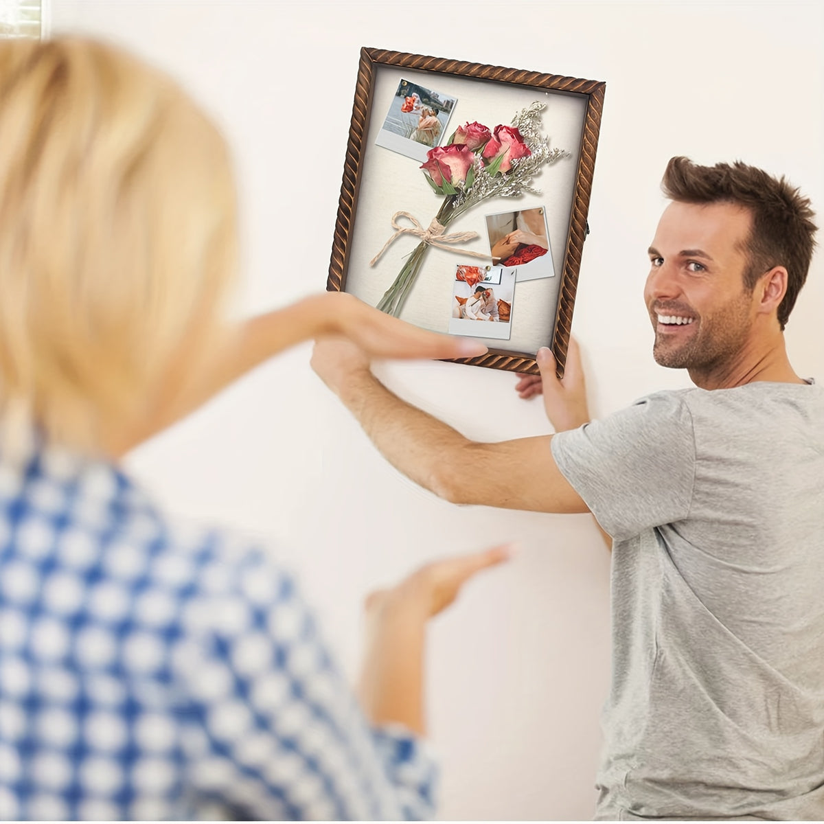 Shadow Box Frame with Linen Back 11x14 12x16, Large Rustic Memory Display Case with 4 Removable Shelves for Flowers Pictures Championship Rings Medals Coins Pins Collection Home Decor Wall Display