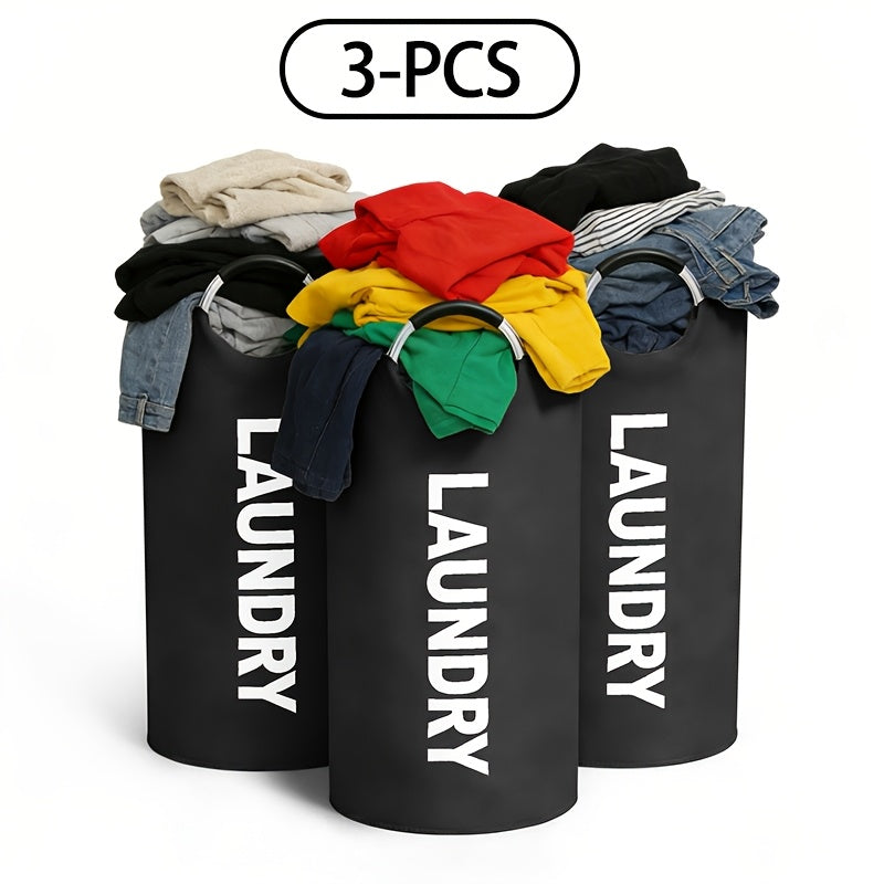 Foldable Laundry Basket with Handles Large Oxford Cloth Collapsible Hamper 3 Pack 4 Pack for Bedroom Bathroom Dorm Laundry Room Dirty Clothes Storage