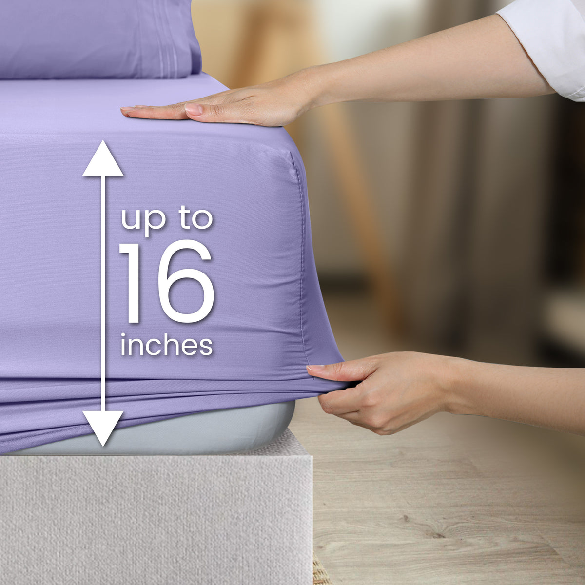 1800 Series Bed Sheets Set 4 Pieces – Brushed Microfiber Deep Pocket Sheet Set with Pillowcases, Cooling & Breathable Bedding for All Seasons, Fade Resistant, Fits Mattresses Up to 16 Inches
