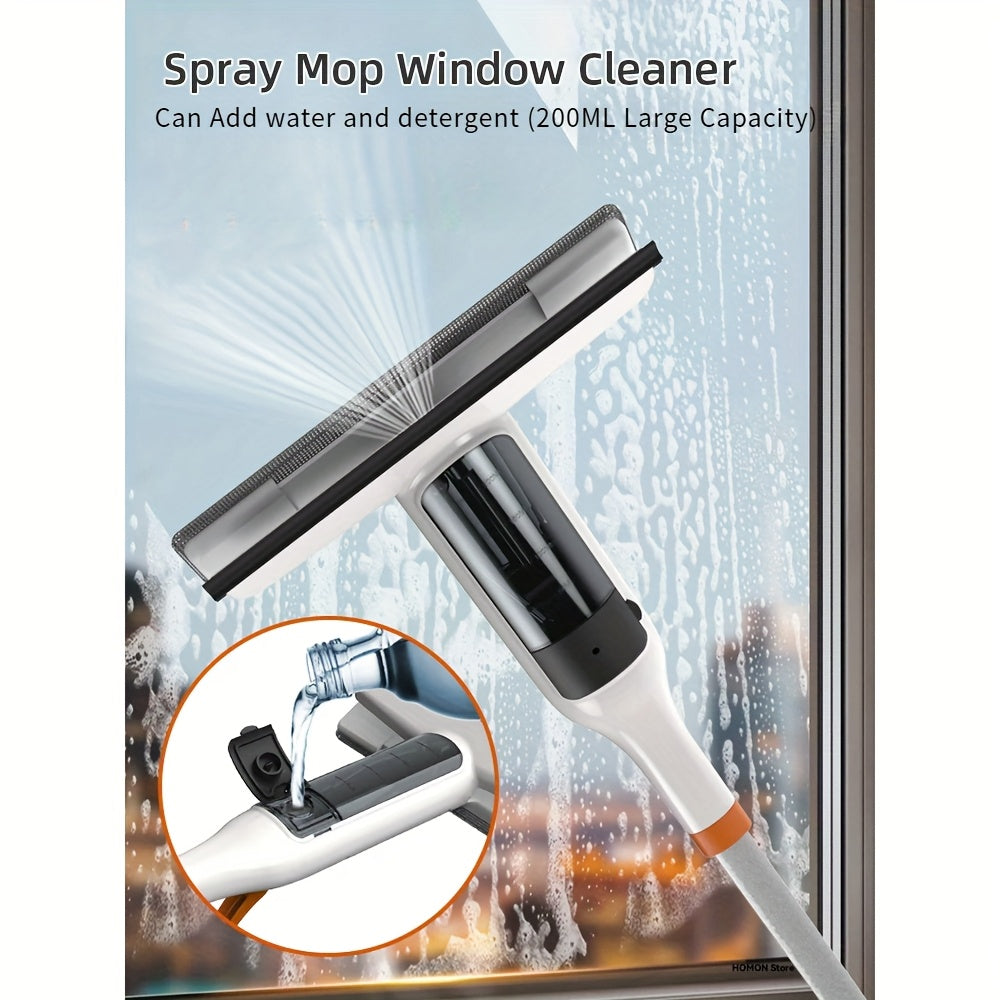3-in-1 Glass Cleaning Kit with Durable Metal Pole & Scraper - Reach High Windows, Shower Doors & Car Windshields Easily, Essential Home Window Cleaning Tool