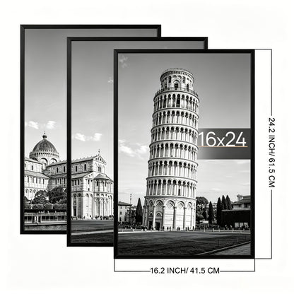 3 Pack 16x24 Picture Frame Black Scratch-Proof Poster Frames, Slide-In Strip Assembly, Horizontal Vertical Wall Mount for Photo Gallery Home Office Art Display