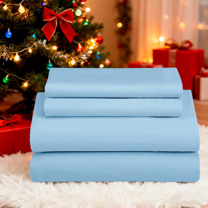 Bed Sheets Set Extra Deep Pocket 500 Thread Count, 3/4 Piece 18 Inch Deep Pocket Fitted Sheet Soft Brushed Microfiber Hotel Luxury Bedding, Wrinkle Free Breathable Bed Sheet Twin Full Queen King