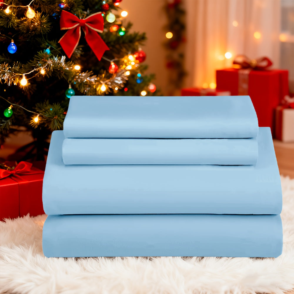 Bed Sheets Set Extra Deep Pocket 500 Thread Count, 3/4 Piece 18 Inch Deep Pocket Fitted Sheet Soft Brushed Microfiber Hotel Luxury Bedding, Wrinkle Free Breathable Bed Sheet Twin Full Queen King