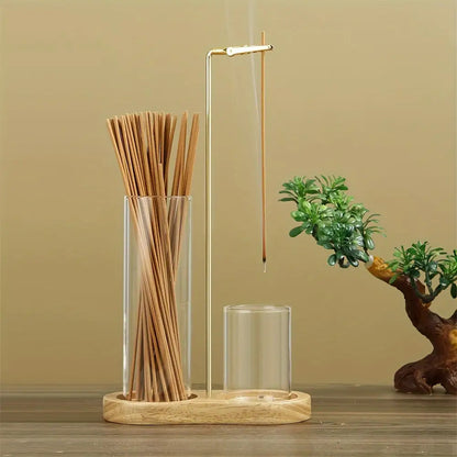 Incense Burner Glass 2-in-1 with Removable Ash Collector and Candle Holder, Meditation Yoga Tea Room Home Decor Incense Holder, Relaxation Spiritual Aromatherapy Gift, 3 Styles