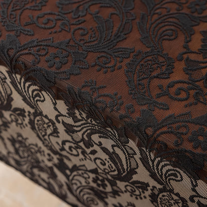 Black Lace Tablecloth with Floral Pattern - Elegant Polyester Rectangular Table Cover for Farmhouse, Thanksgiving, Holiday Dining & Wedding Decor, Machine-Made Durable Fabric