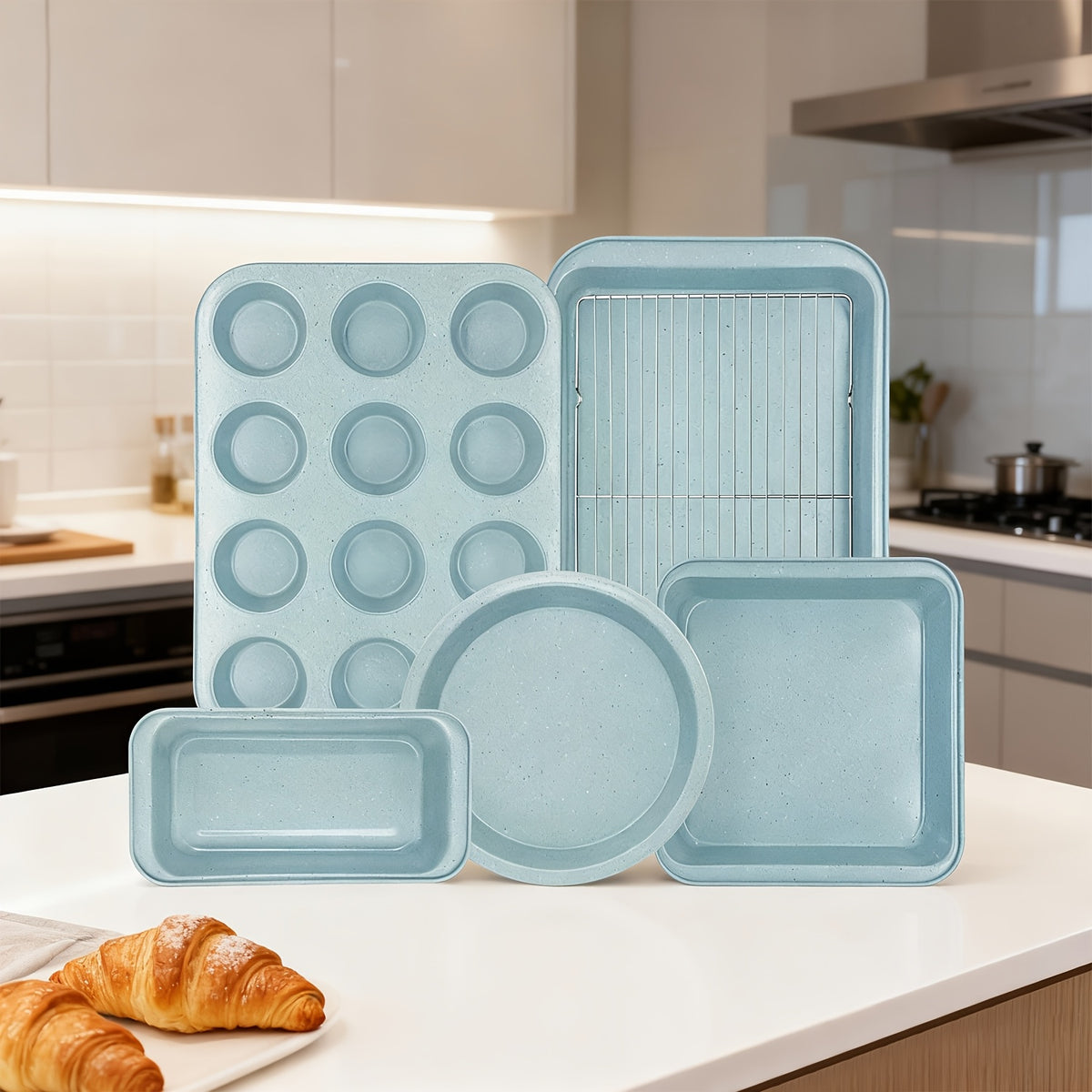 Nonstick Bakeware Set with Baking Pans – Oven-Safe Baking Sheets, Cake Pan, Muffin Pan, Loaf Pan, Roast Pan & Cookie Sheet – Complete Kitchen Baking Supplies with Rack, Whisks & Spatulas (2–24pcs)
