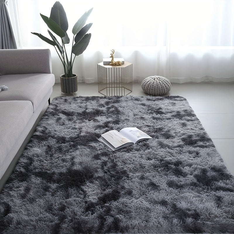 Plush Area Rug Ultra-Soft Fluffy Shag Carpet – Extra Large 80x160cm Non-Slip Floor Mat for Living Room Bedroom Nursery Office, Thick Cozy Home Decor Rug in Dark Gray Light Grey Purple