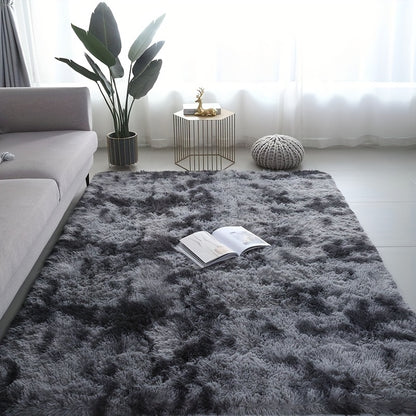 Plush Area Rug Ultra-Soft Fluffy Shag Carpet – Extra Large 80x160cm Non-Slip Floor Mat for Living Room Bedroom Nursery Office, Thick Cozy Home Decor Rug in Dark Gray Light Grey Purple