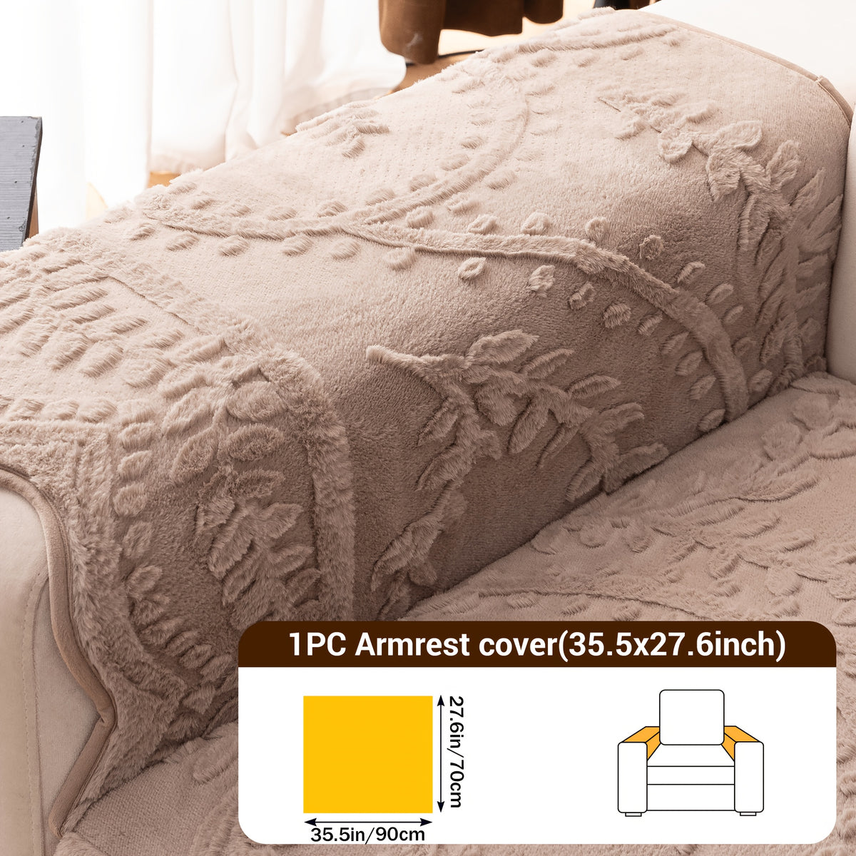 Faux Rabbit Fur Sofa Cover Plush Quilted Non-Slip Machine Washable Couch Protector for Pets – Fits 1 2 3 4 Seater Sofa, Sectional, Loveseat | Bedroom Living Room Office | Home Viaco