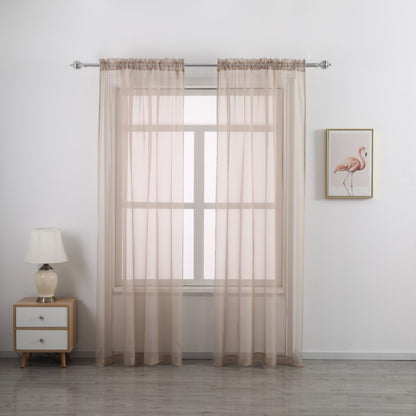 Sheer Curtains 2 Panels Rod Pocket Light Filtering Privacy Window Drapes for Living Room Bedroom Modern Home Decor 52x63 52x84 52x96 39x78 Inch
