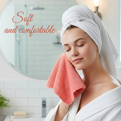 Soft Absorbent Washcloths Bulk Set 40/60/100 Pcs – Quick-Dry Compact Square Face Towels for Bathroom Home Bathing 8.8x8.8in