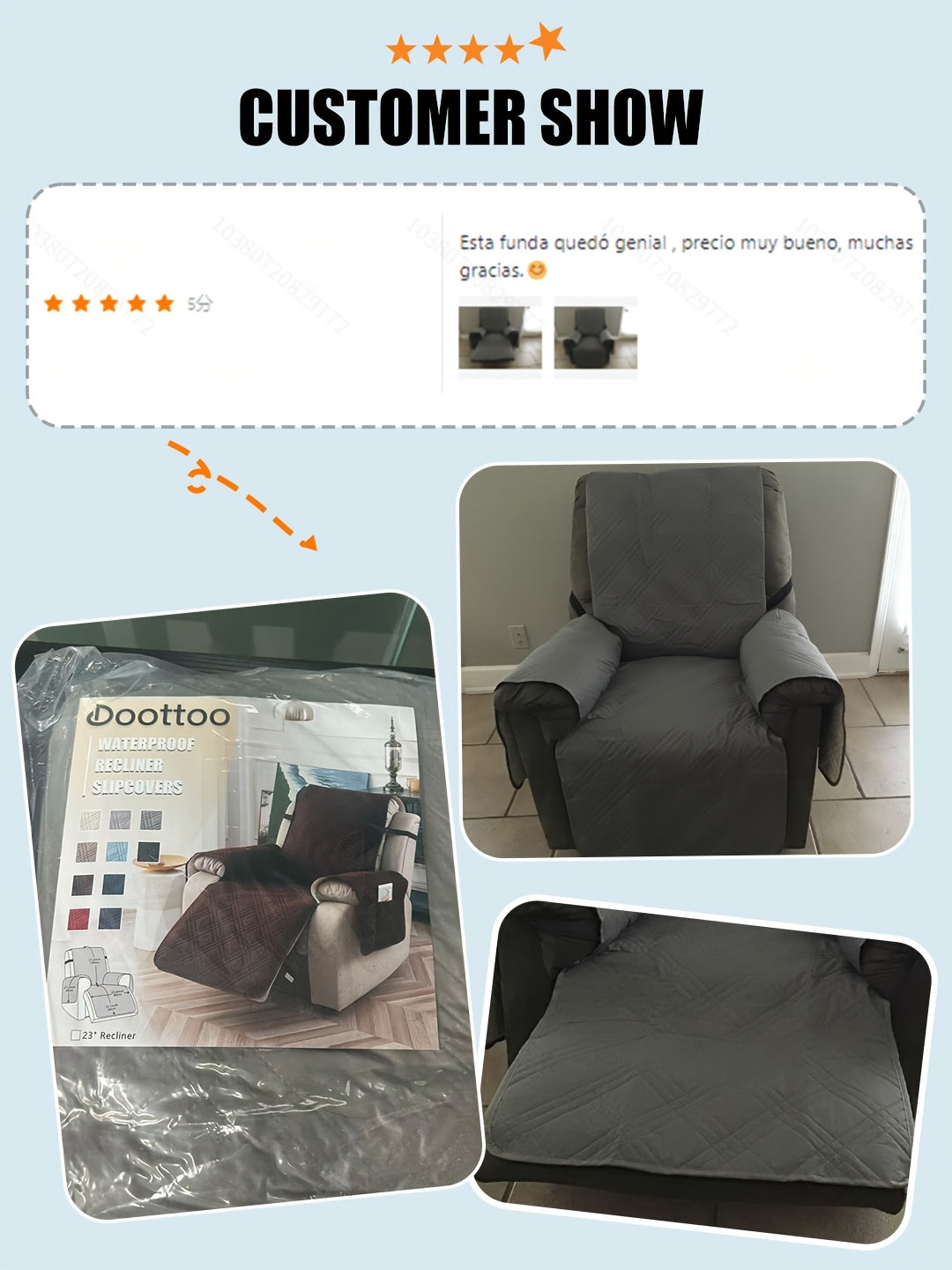Waterproof Recliner Chair Cover Non-Slip with Pocket & Pet Scratch Protection – Washable Sofa Slipcover Furniture Protector for Living Room, Bedroom, Multi-Color Options