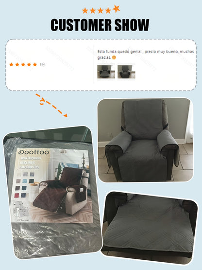 Waterproof Recliner Chair Cover Non-Slip with Pocket & Pet Scratch Protection – Washable Sofa Slipcover Furniture Protector for Living Room, Bedroom, Multi-Color Options