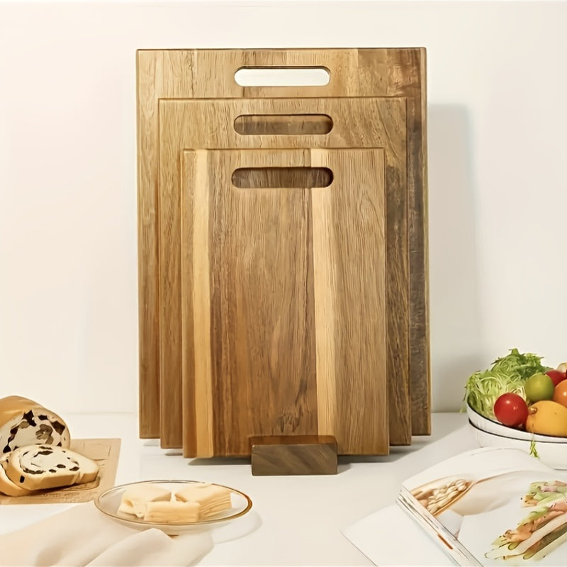 Large Acacia Wood Cutting Board – Solid Hardwood Chopping Board with Non-Slip Base, Serrated Grip Edges, Natural Grain Butcher Block for Meat Vegetables Bread Cheese Kitchen Prep