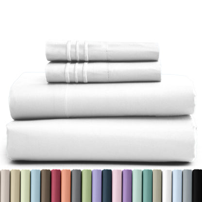 1800 Series Bed Sheets Set 4 Pieces – Brushed Microfiber Deep Pocket Sheet Set with Pillowcases, Cooling & Breathable Bedding for All Seasons, Fade Resistant, Fits Mattresses Up to 16 Inches