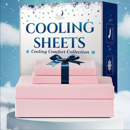 Cooling Bed Sheet Set 3 or 4 Piece Deep Pocket Fitted Sheet Flat Sheet Pillowcase Hotel Luxury Soft Wrinkle Free Twin Full Queen King Size 22 Colors
