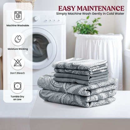 Deep Pocket Fitted Sheet Set 4-Piece Microfiber Soft Brushed Polyester Wrinkle Free Bed Sheets 10 Colors Twin Full Queen King California King