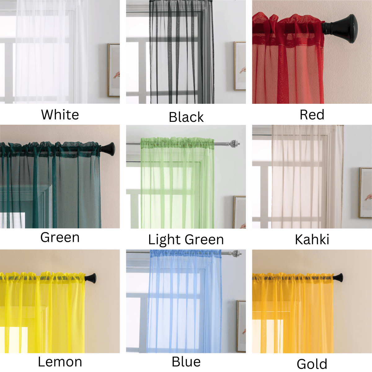 Sheer Curtains 2 Panels Rod Pocket Light Filtering Privacy Window Drapes for Living Room Bedroom Modern Home Decor 52x63 52x84 52x96 39x78 Inch
