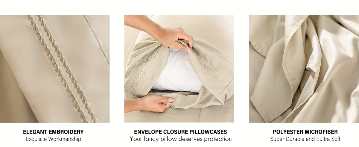 Fitted Sheet Deep Pocket Microfiber - Soft Breathable Cooling Bed Sheet Twin Full Queen King, Wrinkle & Fade Resistant, 14 Colors Available for Bedroom Dorm Guest Room