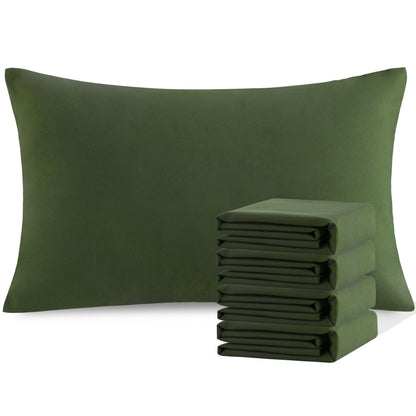 Pillowcases 4 Pack Queen Size Brushed Microfiber – Envelope Closure Soft Wrinkle-Free Fade-Resistant Solid Color Pillow Cases, 20x30 Inch, 32 Colors