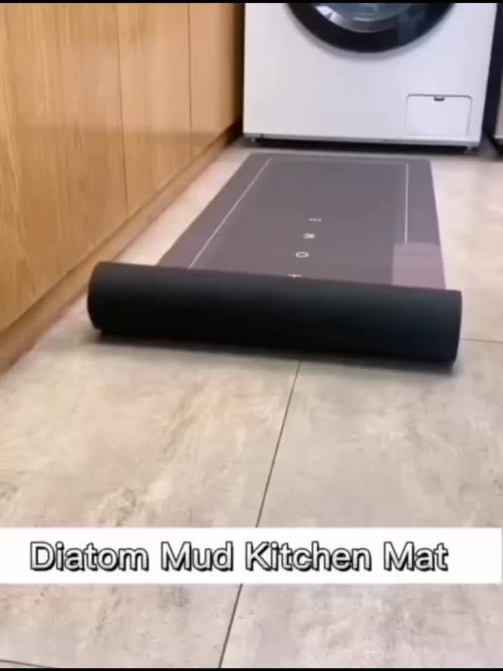 Diatomaceous Earth Bath Mat Non-Slip Quick Dry Absorbent Kitchen Floor Mat 2.5cm Thick 1750g/m² Soft Cushion Wipe Clean Bathroom Rug Anti-Slip Home Floor Mat