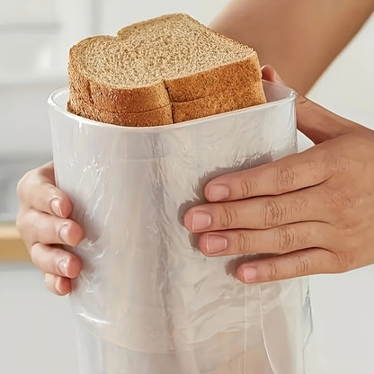 Bread Storage Container with Lid Transparent Flip Top Leak-Proof Reusable Plastic Sealing Box for Bread Toast Fruits Vegetables Rectangle Kitchen Food Storage Red Black