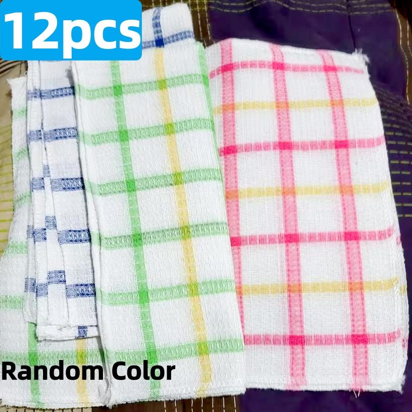 12-Pack Soft Absorbent Kitchen Dishcloths – Reusable Durable Household Cleaning Cloths for Kitchen Home Everyday Use
