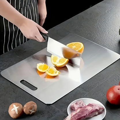 Stainless Steel Cutting Board Set of 3 - Rust-Resistant BPA-Free Dishwasher Safe Kitchen Prep Boards, Antibacterial Metal Chopping Board Set Small Medium Large for Meat Vegetables Fruits