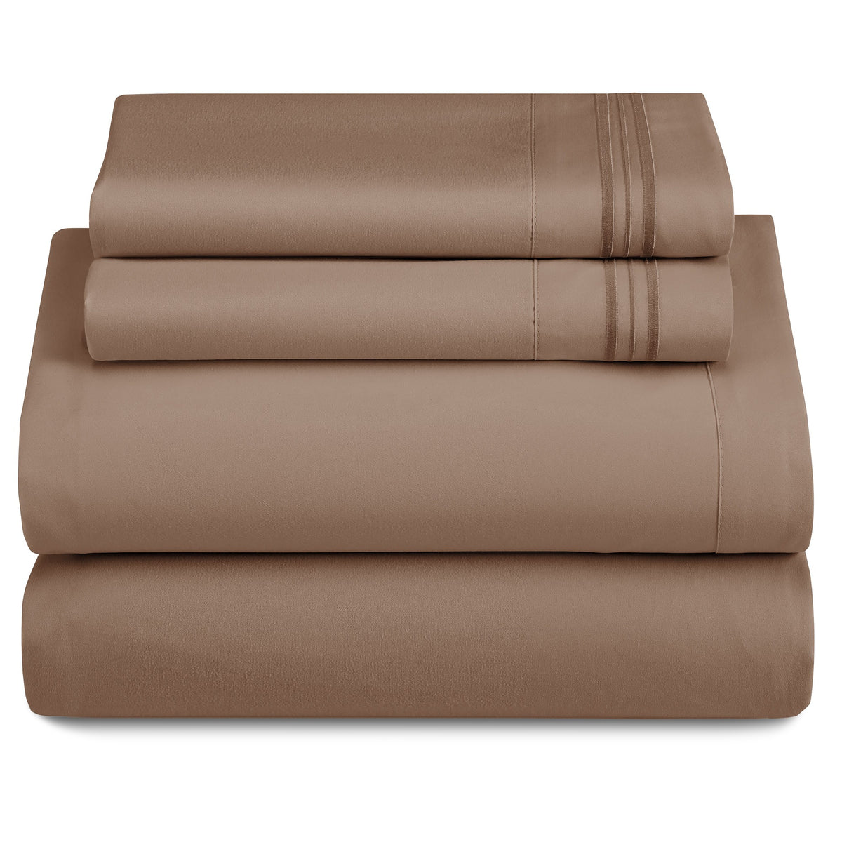 Soft Microfiber Bed Sheet Set 4-Piece 1800 Series 16 Inch Deep Pocket Hotel Luxury Cooling Sheets with Embroidered Pillowcases, Fade & Shrink Resistant, Twin to Cal King, 20 Colors