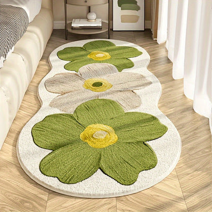 Fluffy Sheep Carpet Area Rug 1000G - Soft Pastoral Bedside Mat with Non-Slip PVC Backing, Irregular Shape, Machine Washable - Cozy Room & Corridor Floor Rug