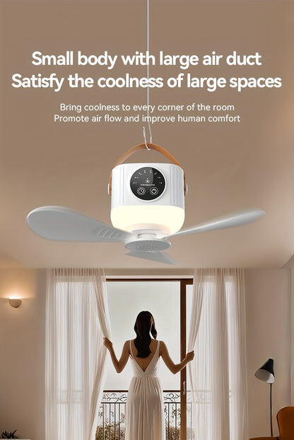Portable Tent Fan with Remote Control & Triangular Stand – USB Rechargeable Camping Fan with Hanging Hook, Aromatherapy Function, 3 Speeds, Emergency Survival Fan for Canopy Tent, Outdoor & Bedroom