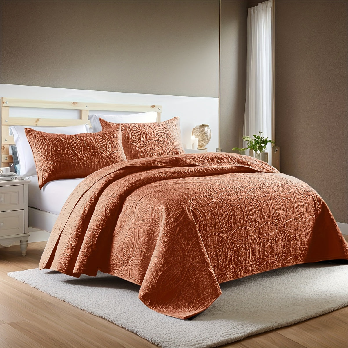 Quilt Set 3 Piece Soft Lightweight Bedding Set with 2 Pillowcases, Thin Comforter Set for Bedroom Guest Room Full Queen King, 10 Colors Washable Bed Quilt Cover Set