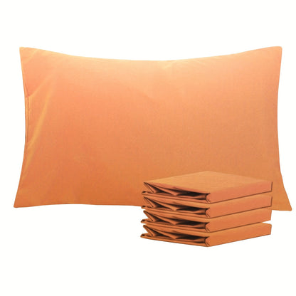 Pillowcases 4 Pack Queen Size Brushed Microfiber – Envelope Closure Soft Wrinkle-Free Fade-Resistant Solid Color Pillow Cases, 20x30 Inch, 32 Colors