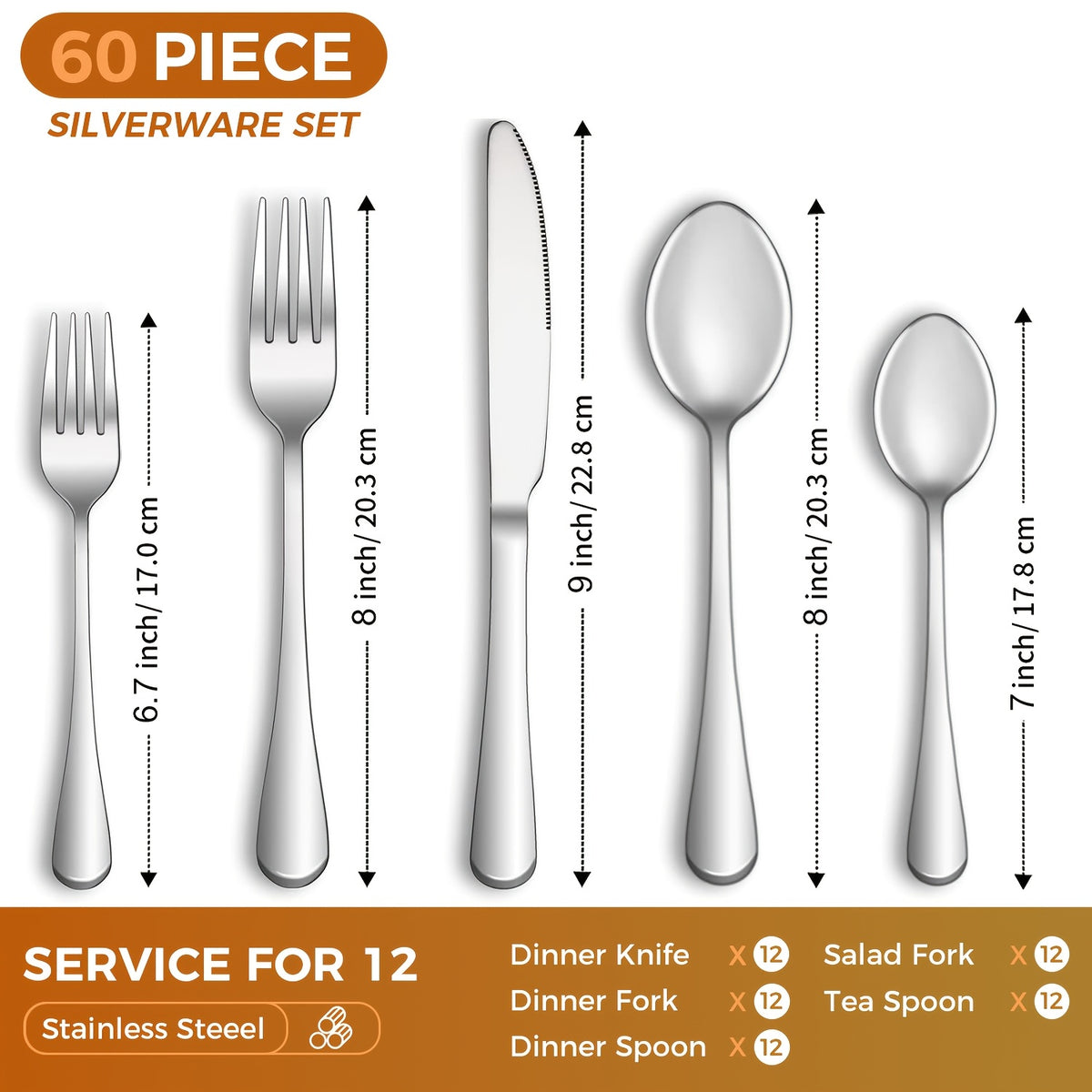 Black Silverware Set 60 Piece Stainless Steel Flatware Set Service for 12 Mirror Polished Cutlery Set Dishwasher Safe Tableware Utensils Knives Forks Spoons for Home Kitchen Restaurant Wedding