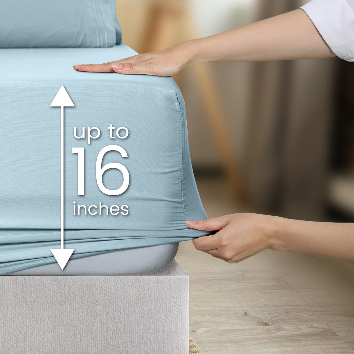 1800 Series Bed Sheets Set 4 Pieces – Brushed Microfiber Deep Pocket Sheet Set with Pillowcases, Cooling & Breathable Bedding for All Seasons, Fade Resistant, Fits Mattresses Up to 16 Inches