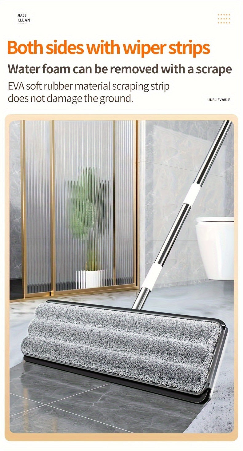 Spin Mop and Bucket Set with Microfiber Pads, Hands-Free Wringing Floor Mop with Narrow Bucket, Wet Dry Flat Mop for Hardwood Tile Laminate Floor Cleaning, 12.99 & 15.75 Inch Mop Head Options