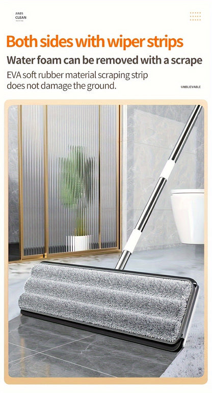 Spin Mop and Bucket Set with Microfiber Pads, Hands-Free Wringing Floor Mop with Narrow Bucket, Wet Dry Flat Mop for Hardwood Tile Laminate Floor Cleaning, 12.99 & 15.75 Inch Mop Head Options