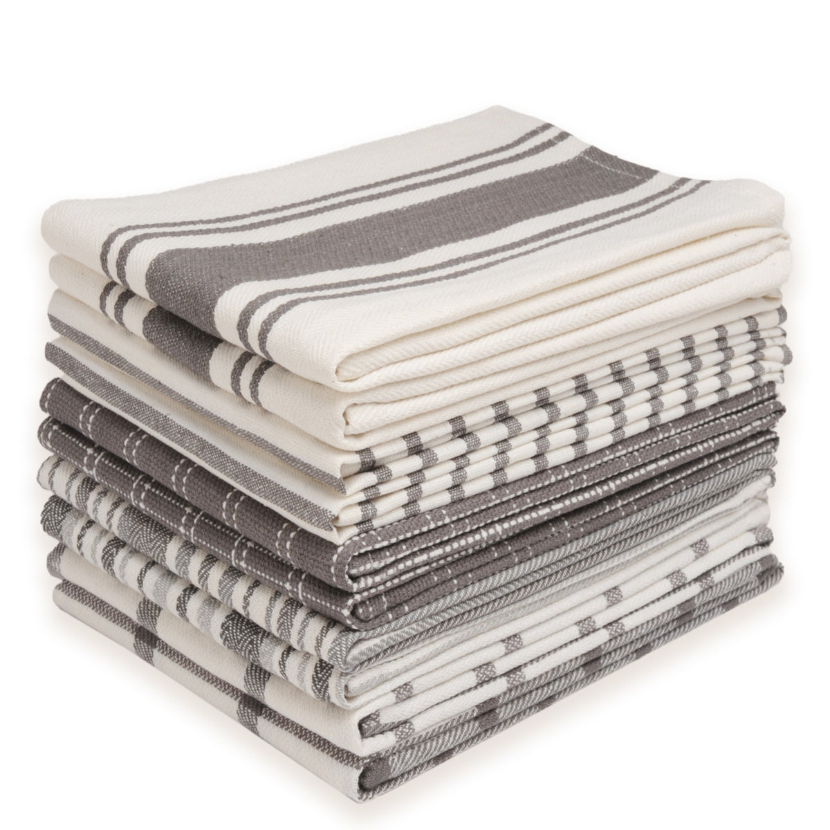 100% Cotton Kitchen Towels 10 Pack – Flat Weave Absorbent Dish Towels in Assorted Colors, Reusable Cloth Towels for Cooking, Cleaning & Drying Hands – Holiday & Everyday Kitchen Essential