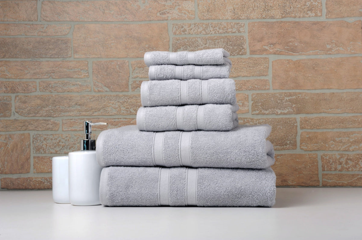 Egyptian Cotton Towel Set 6 Piece – 650 GSM Luxury Bath Towels with Zero Twist Loops, Ultra Soft & Highly Absorbent, Includes 2 Bath Towels, 2 Hand Towels & 2 Washcloths for Bathroom Spa Experience